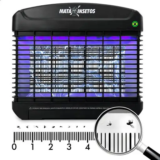 Aparelho Mata Mosquito Insetos 33cm Bivol Luz Grade Choque Cor Preto 127v/220v Casa Attract Killer 